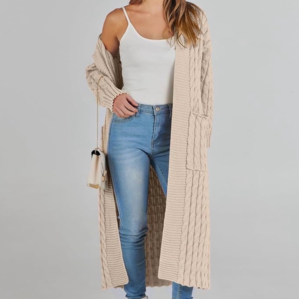 Vici Cream Cable Knit Duster Cardigan - Picture 4 of 8